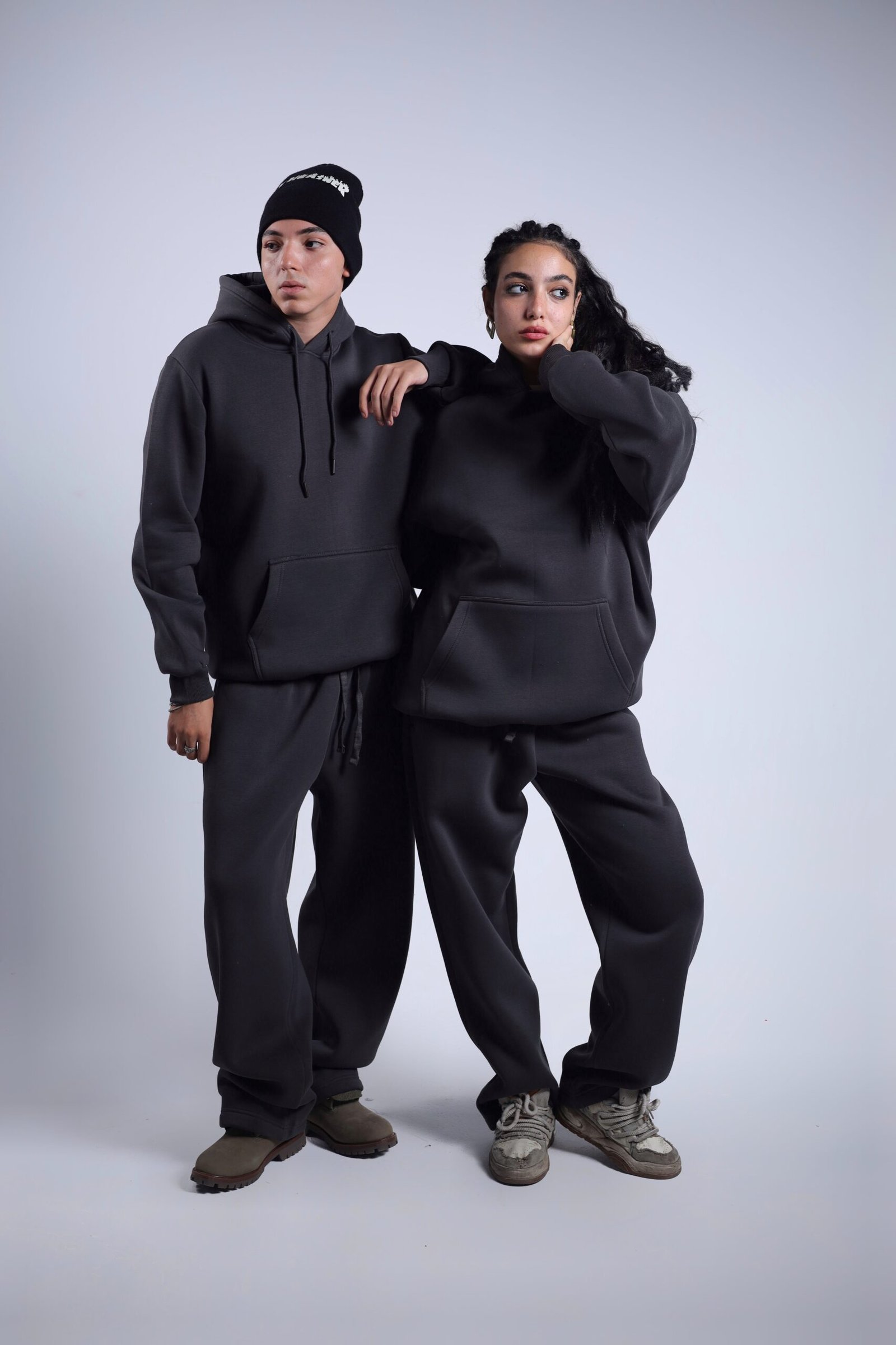 Basic Hoodie Oversize Gray & Dark Gray