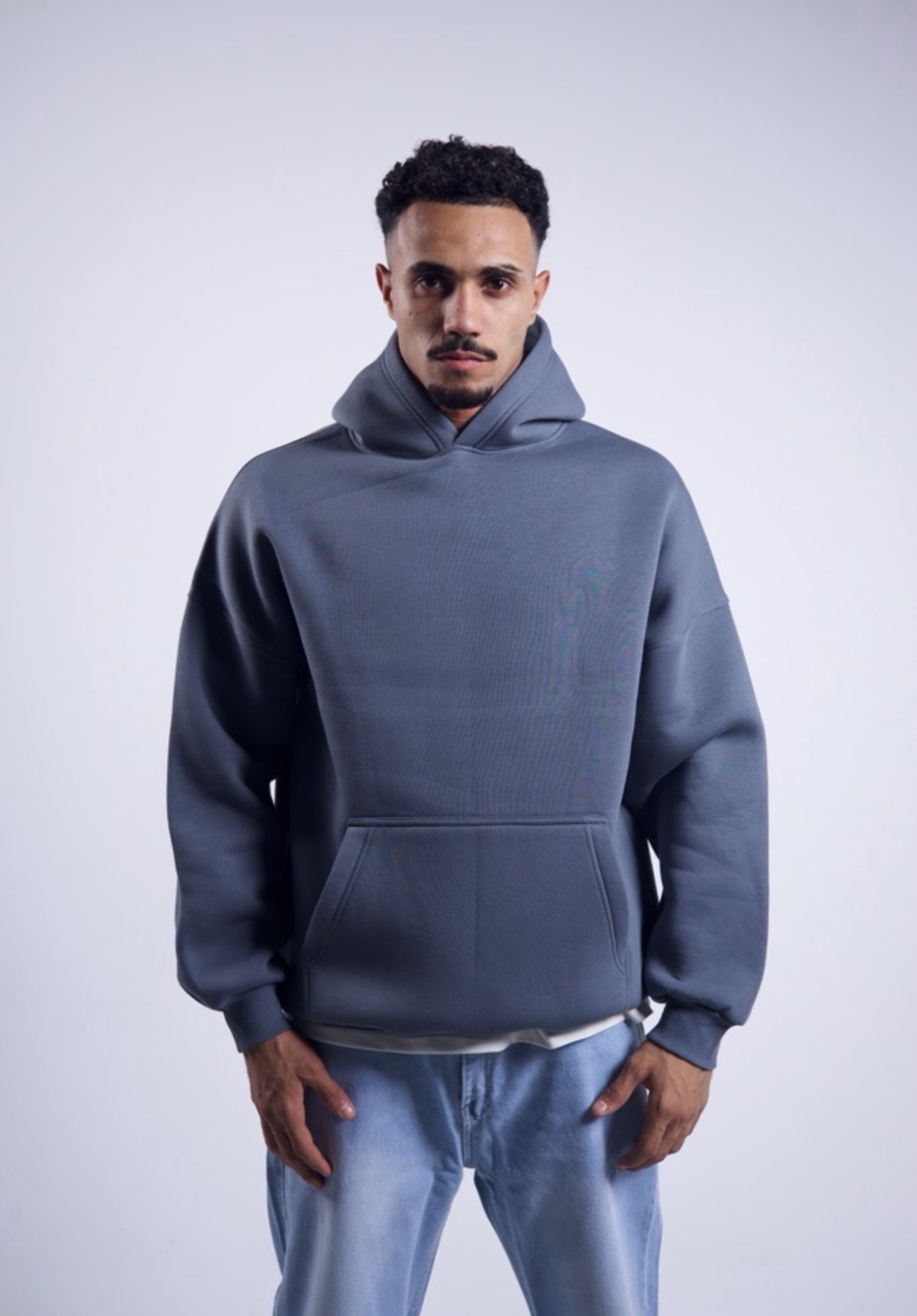 Basic Hoodie Oversize Gray & Dark Gray - Image 3